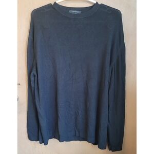 Zegna‎ Sport Mens Black LS Pullover Viscose Poly Blend XL EUC